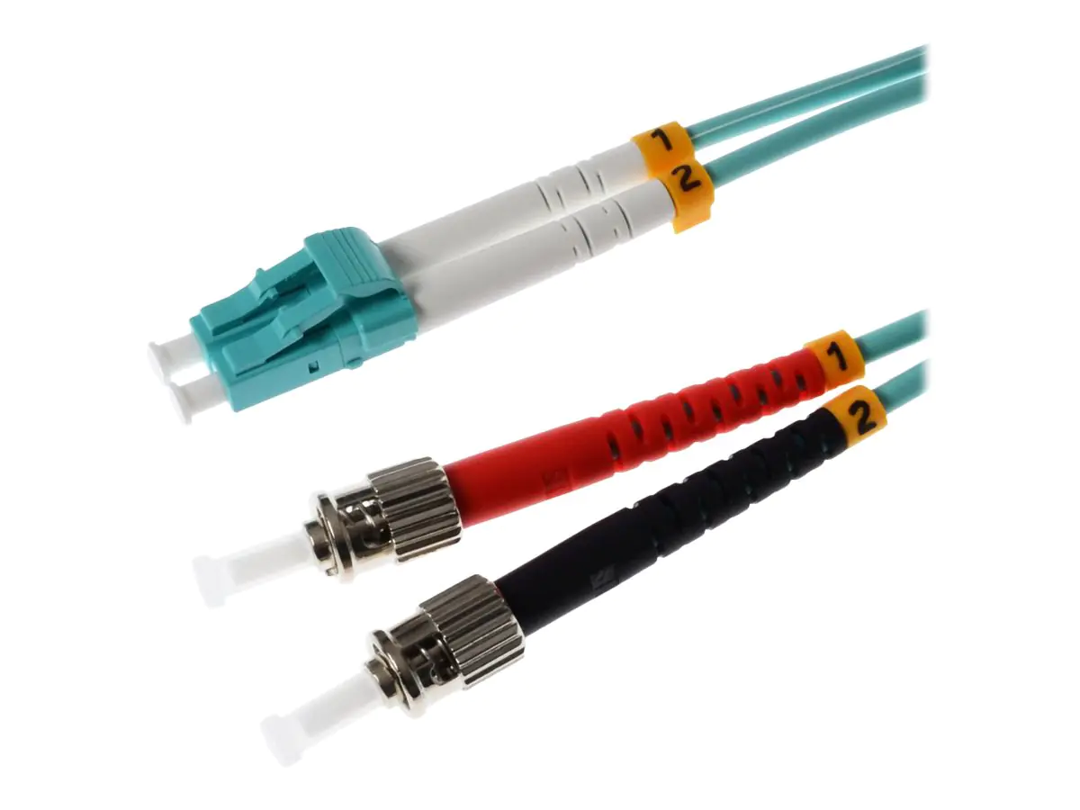 Helos - Patch-Kabel - ST multi-mode (M) zu LC Multi-Mode (M) - 7.5 m - Glasfaser - Duplex - 50/125 Mikrometer - OM3 - Aquamarin Helos - Patch-Kabel - ST multi-mode (M) zu LC Multi-Mode (M) - 7.5 m - Glasfaser - Duplex - 50/125 Mikrometer - OM3 - Aquamarin