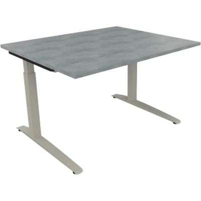 Schreibtisch Kufe Einzels. Quadrat B1200xT1000xH650-850 si/Beton hell Schreibtisch Kufe Einzels. Quadrat B1200xT1000xH650-850 si/Beton hell