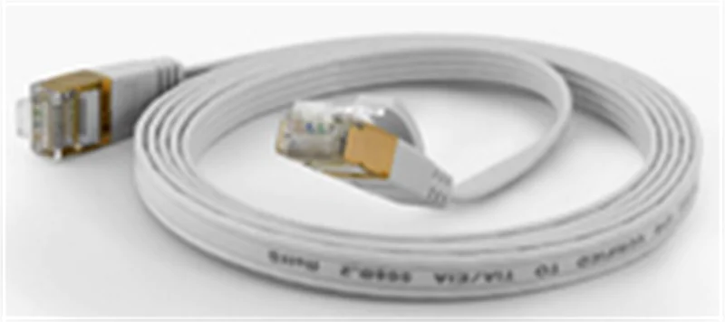 WANTEC Flaches CAT6A FTP Patchkabel, 0,25 m, Cat6a, F/UTP (FTP), RJ-45, RJ-45, Weiß 7003
