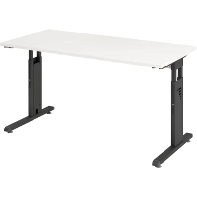 Hammerbacher Schreibtisch VOS614/W/G C-Fuß 140x67cm weiß/gr Hammerbacher Schreibtisch VOS614/W/G C-Fuß 140x67cm weiß/gr