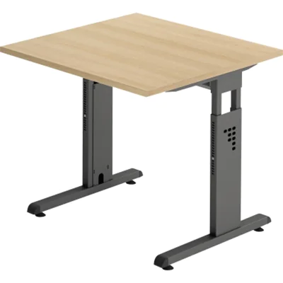 Hammerbacher Schreibtisch VOS08/E/G C-Fuß 80x80cm eiche/graphit Hammerbacher Schreibtisch VOS08/E/G C-Fuß 80x80cm eiche/graphit