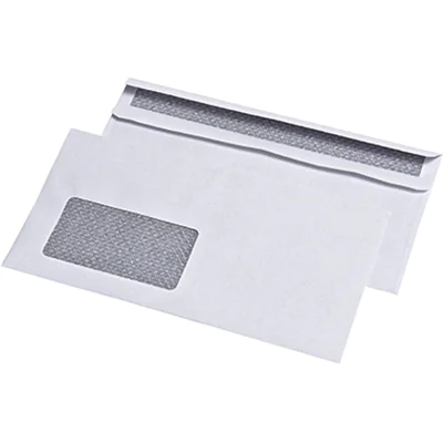 MAILmedia Briefumschlag DIN lang 220 x 110 mm (B x H) mit Fenster 75g/m² mit Selbstklebung Naturpapier weiß 1.000 St./Pack.