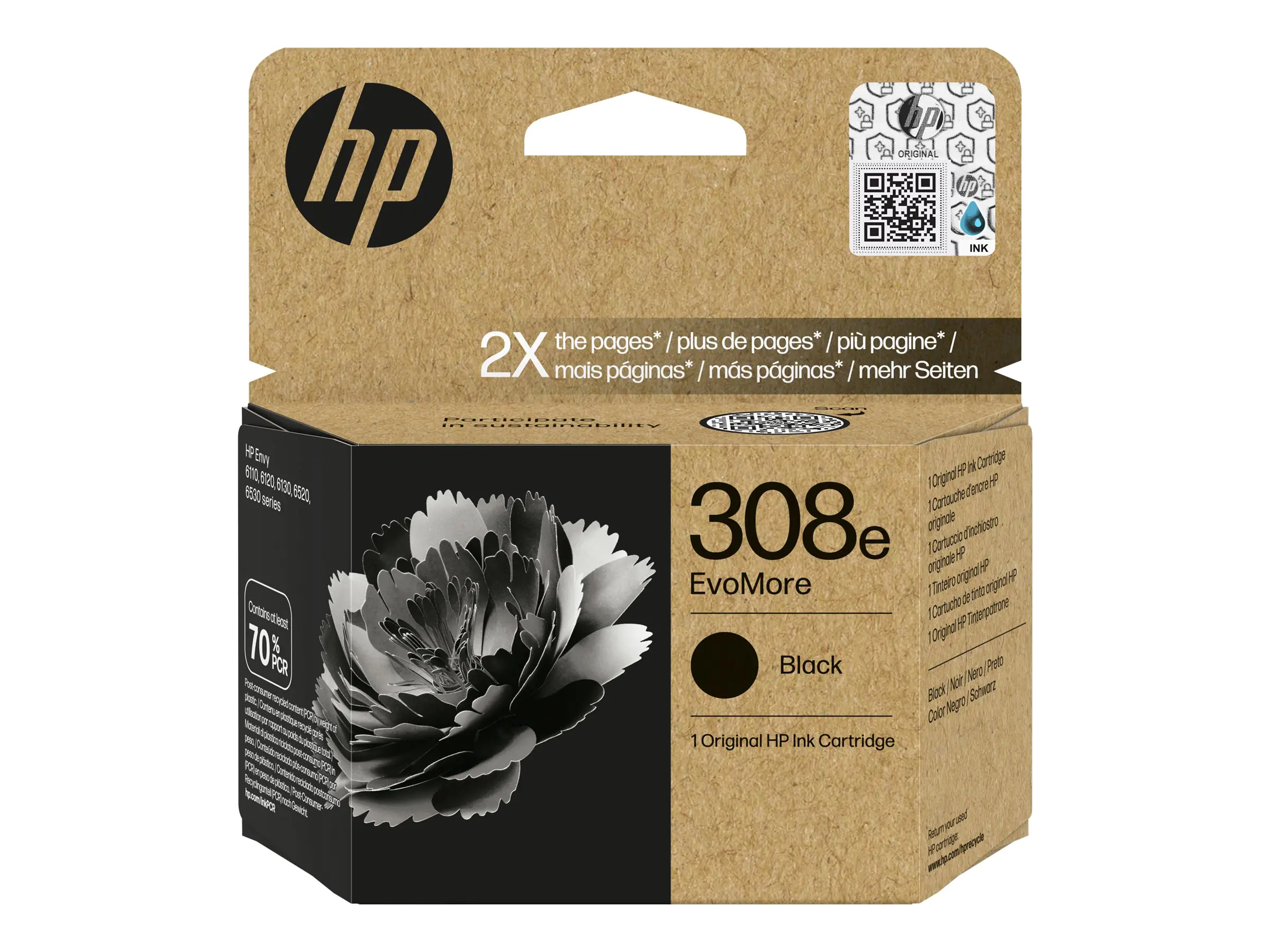 HP 308e EvoMore - Schwarz - original - Tintenpatrone