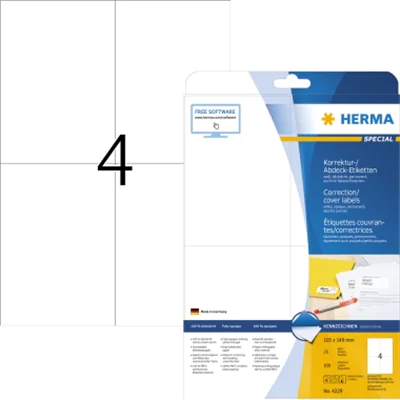HERMA Etikett 4229 105x148mm A4 weiß 100 St./Pack.