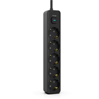Cian Technology GmbH INCA Steckdosenleiste IPW-44SY 5fach LED Anz. Black 1.5m - Steckdosenlei