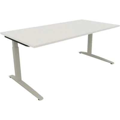 Schreibtisch Kufe Einzels. Quadrat B1800xT900xH650-850 si/Weiß Schreibtisch Kufe Einzels. Quadrat B1800xT900xH650-850 si/Weiß