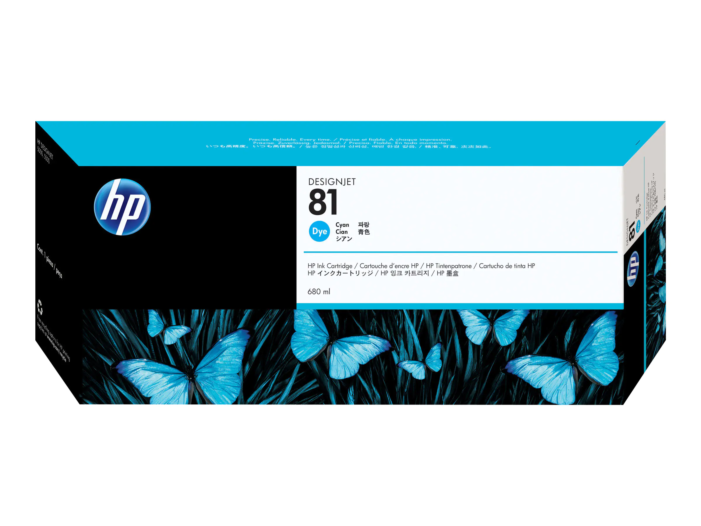 HP 81 - 680 ml - Cyan - Original - Tintenpatrone - für DesignJet 5000, 5000ps, 5000ps uv, 5000uv, 5500, 5500 uv, 5500mfp, 5500ps, 5500ps uv