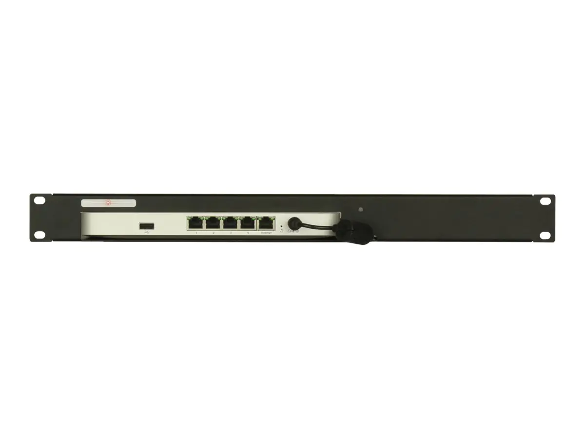 Rackmount.IT RM-CI-T4 - Montagesatz für Netzwerkgeräte - Rack montierbar - Jet Black, RAL 9005 - 1U - 48.3 cm (19") - für Cisco Meraki MX64 Cloud Managed