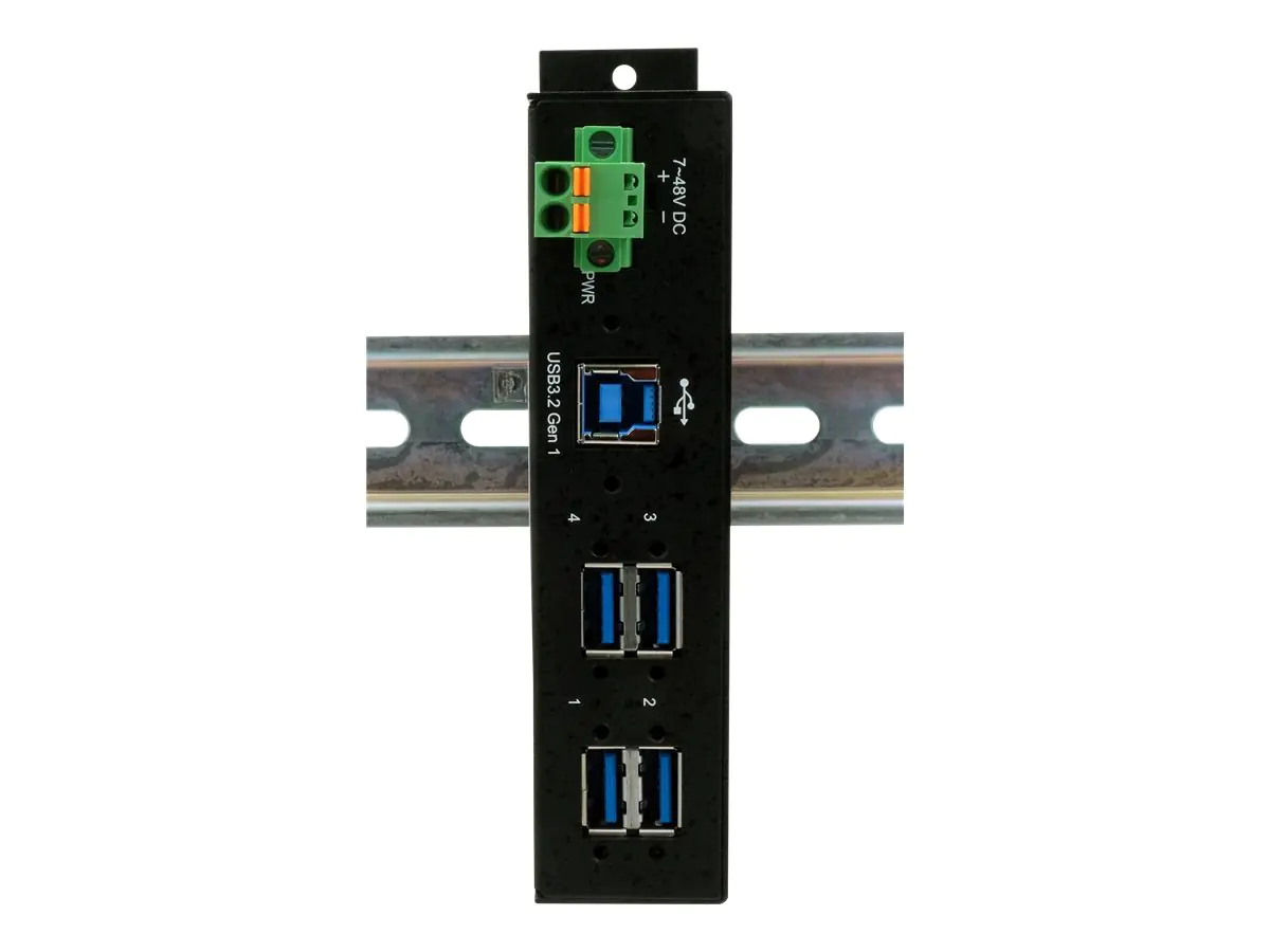 Exsys EX-1185HMVS-2 - Hub - 4 x USB 3.2 Gen 1 - an DIN-Schiene montierbar - Gleichstrom