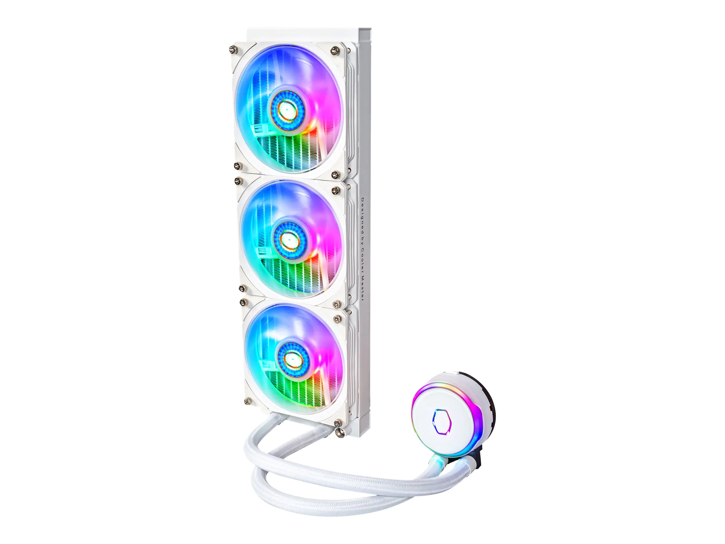 CoolerMaster MasterLiquid PL360 FLUX - White Edition - Prozessor-Flüssigkeitskühlsystem - Kühlergröße: 360 mm - (für: LGA1156, AM2, AM2+, AM3, LGA1155, AM3+, LGA2011, FM1, FM2, LGA1150, FM2+, LGA2011-3, LGA1151, AM4, LGA2066, TR4, LGA1200, LGA1700, A