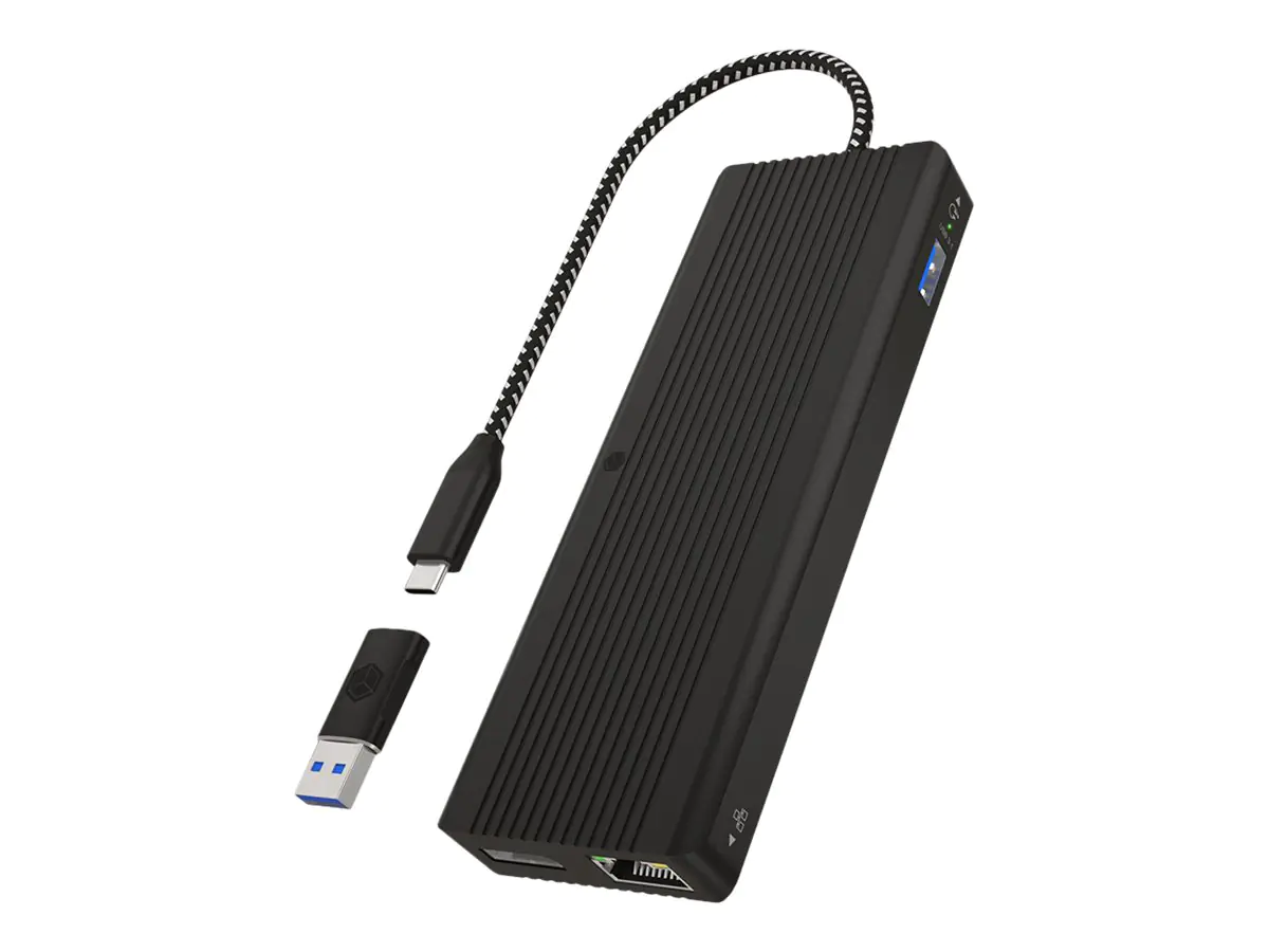 ICY BOX IB-DK4080AC - Dockingstation - USB-C 3.2 Gen 1 / Thunderbolt 3 / Thunderbolt 4 - 2 x DP, 2 x HDMI - 1GbE