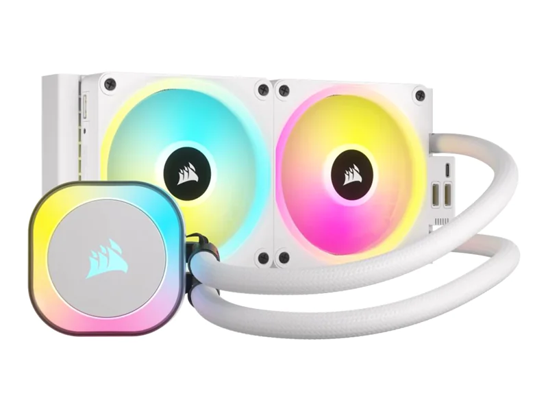CORSAIR iCUE Link H100I RGB - Prozessor-Flüssigkeitskühlsystem - Kühlergröße: 240 mm - (für: LGA1156, LGA1155, LGA1150, LGA1151, AM4, LGA1200, LGA1700, AM5) - Kupfer - 120 mm - weiß