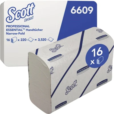 Scott® Papierhandtuch Essential™ 21,2 x 18,6 cm (B x L) 100 % Recyclingpapier weiß 16 x 220Bl./Pack. Scott® Papierhandtuch Essential™ 21,2 x 18,6 cm (B x L) 100 % Recyclingpapier weiß 16 x 220Bl./Pack.