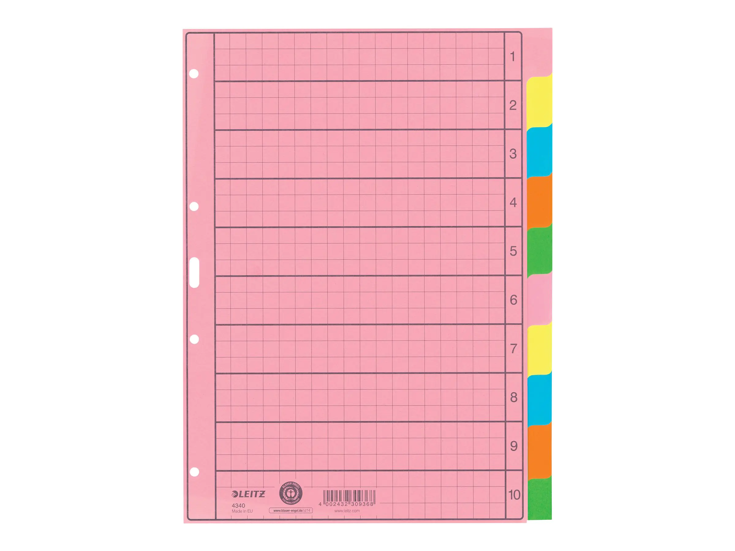Esselte Leitz Trennelement - 10 Teile - für A4 (210 x 297 mm) 43400000