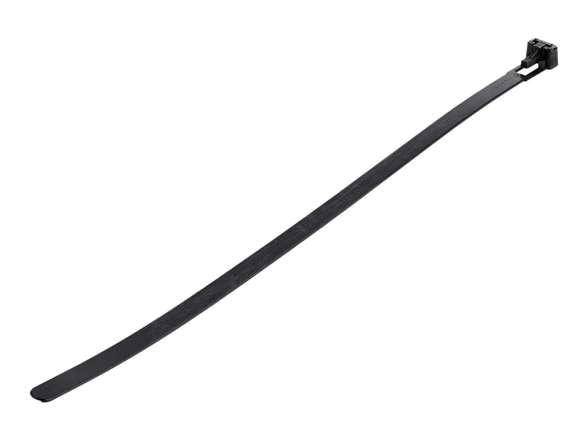 StarTech 10"(25cm) Reusable Cable Ties, 1/4"(7mm) wide, 2-1/2"(65mm) Bundle Dia. 50lb(22kg) Tensile Strength, Releasable Nylon Ties, Indoor/Outdoor, 94V-2/UL Listed, 100 Pack, Black - Nylon 66 Plastic - TAA (CBMZTRB10BK) - Kabelbinder - 25 cm - Schwarz - StarTech 10"(25cm) Reusable Cable Ties, 1/4"(7mm) wide, 2-1/2"(65mm) Bundle Dia. 50lb(22kg) Tensile Strength, Releasable Nylon Ties, Indoor/Outdoor, 94V-2/UL Listed, 100 Pack, Black - Nylon 66 Plastic - TAA (CBMZTRB10BK) - Kabelbinder - 25 cm - Schwarz -