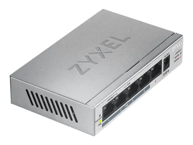 Zyxel GS1005HP - Switch - unmanaged - 4 x 10/100/1000 (PoE+) + 1 x 10/100/1000 - wandmontierbar, Desktop - PoE (60 W)