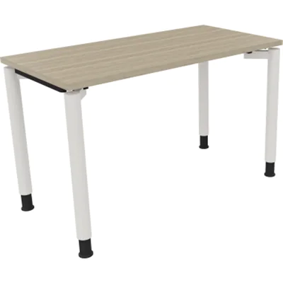 Schreibtisch Vierfuß Rundrohr B1200xT600xH680-820 ws/Eiche Natur Schreibtisch Vierfuß Rundrohr B1200xT600xH680-820 ws/Eiche Natur