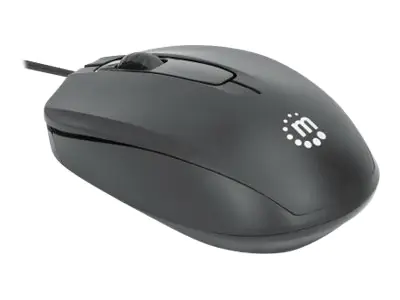 Manhattan Comfort II USB Wired Mouse, Black 190190
