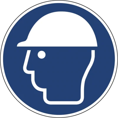 Hinweisschild Kopfschutz benutzen ISO 7010/M014 rund 200mm PVC Hinweisschild Kopfschutz benutzen ISO 7010/M014 rund 200mm PVC