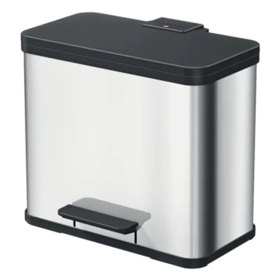 Hailo Tretabfalleimer Öko duo Plus L 47 x 43 x 34 cm (B x H x T) 1 x 17, 1 x 9l Edelstahl edelstahl Hailo Tretabfalleimer Öko duo Plus L 47 x 43 x 34 cm (B x H x T) 1 x 17, 1 x 9l Edelstahl edelstahl