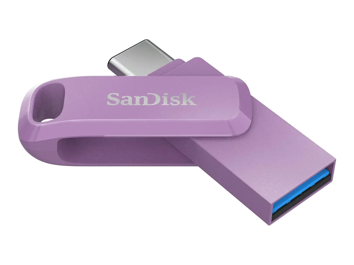 SanDisk Ultra Dual Drive Go - USB-Flash-Laufwerk - 128 GB - USB 3.2 Gen 1 / USB-C - Lavendel