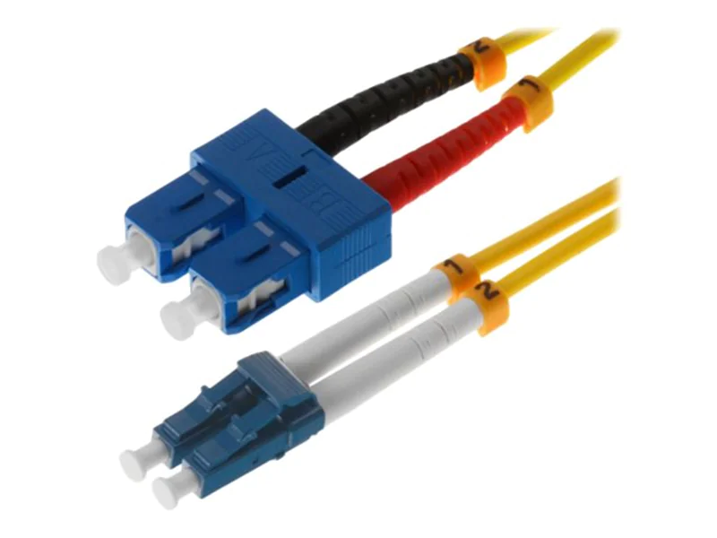 Helos - Patch-Kabel - LC Single-Modus (M) zu SC Single-Modus (M) - 0.5 m - Glasfaser - Duplex - 9/125 Mikrometer - OS2 - geformt - Gelb, Fiberglas