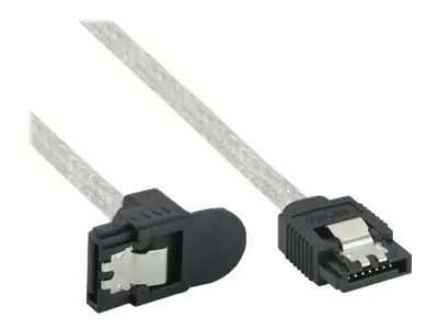 InLine - SATA-Kabel - Serial ATA 150/300/600 - SATA zu SATA - 50 cm - 90° Stecker, rund - durchsichtig