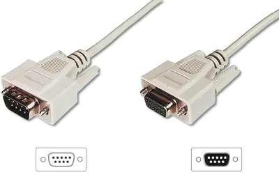 ASSMANN - Serielles Verlängerungskabel - DB-9 (W) zu DB-9 (M) - 5 m - geformt, Daumenschrauben - beige ASSMANN - Serielles Verlängerungskabel - DB-9 (W) zu DB-9 (M) - 5 m - geformt, Daumenschrauben - beige