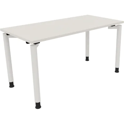 Schreibtisch Vierfuß Rundrohr B1400xT700xH680-820 ws/Weiß Schreibtisch Vierfuß Rundrohr B1400xT700xH680-820 ws/Weiß