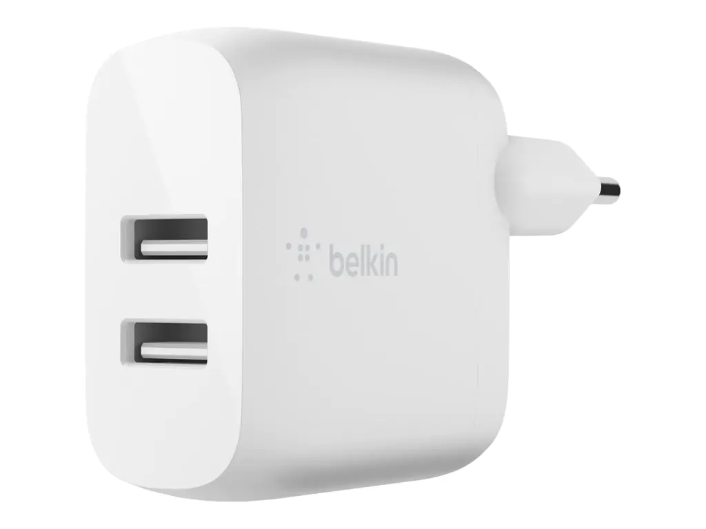 Belkin BoostCharge - Netzteil - 24 Watt - 2 Ausgabeanschlussstellen (USB) - weiß