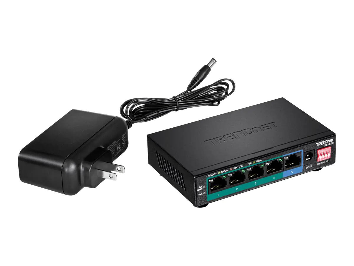 TRENDnet TPE LG50 - Switch - unmanaged - 4 x 10/100/1000 (PoE+) TPE-LG50