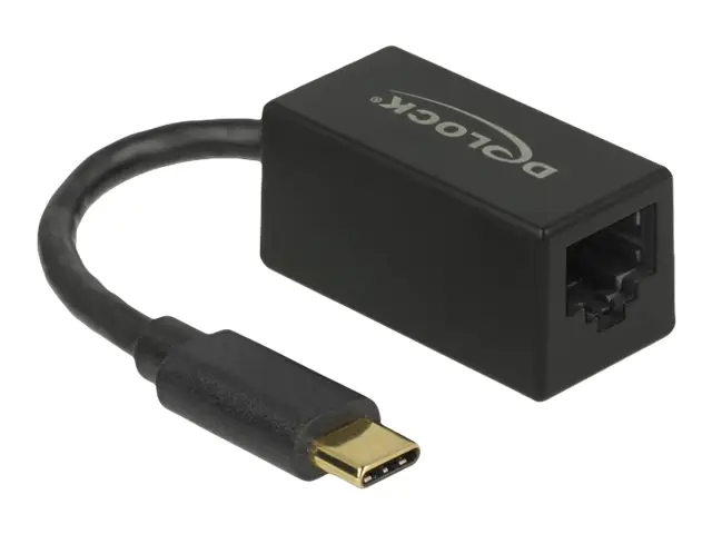 Delock - Netzwerkadapter - USB-C 3.2 Gen 1 - Gigabit Ethernet x 1 - Schwarz