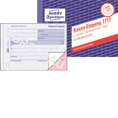 Avery Zweckform Kassa-Eingangsbuch 1711 DIN A6 quer 2fach Avery Zweckform Kassa-Eingangsbuch 1711 DIN A6 quer 2fach