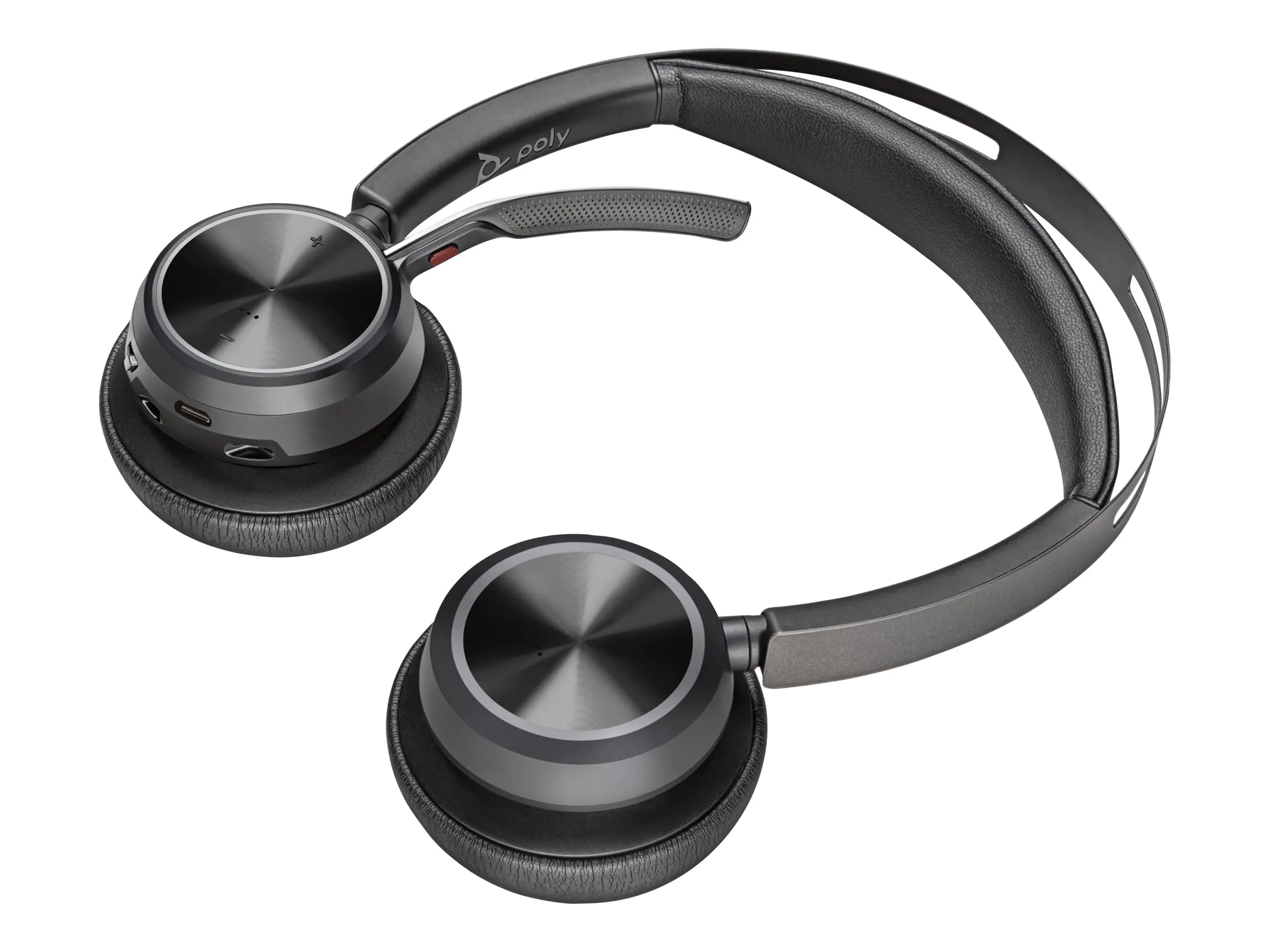 Poly Voyager Focus 2 - Headset - On-Ear - Bluetooth - kabellos, kabelgebunden - Adapter USB-A via Bluetooth - Schwarz - Zertifiziert für Microsoft Teams