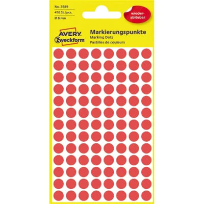 Avery Zweckform Klebepunkte 3589 rot O - Etiketten/Beschriftungsbänder