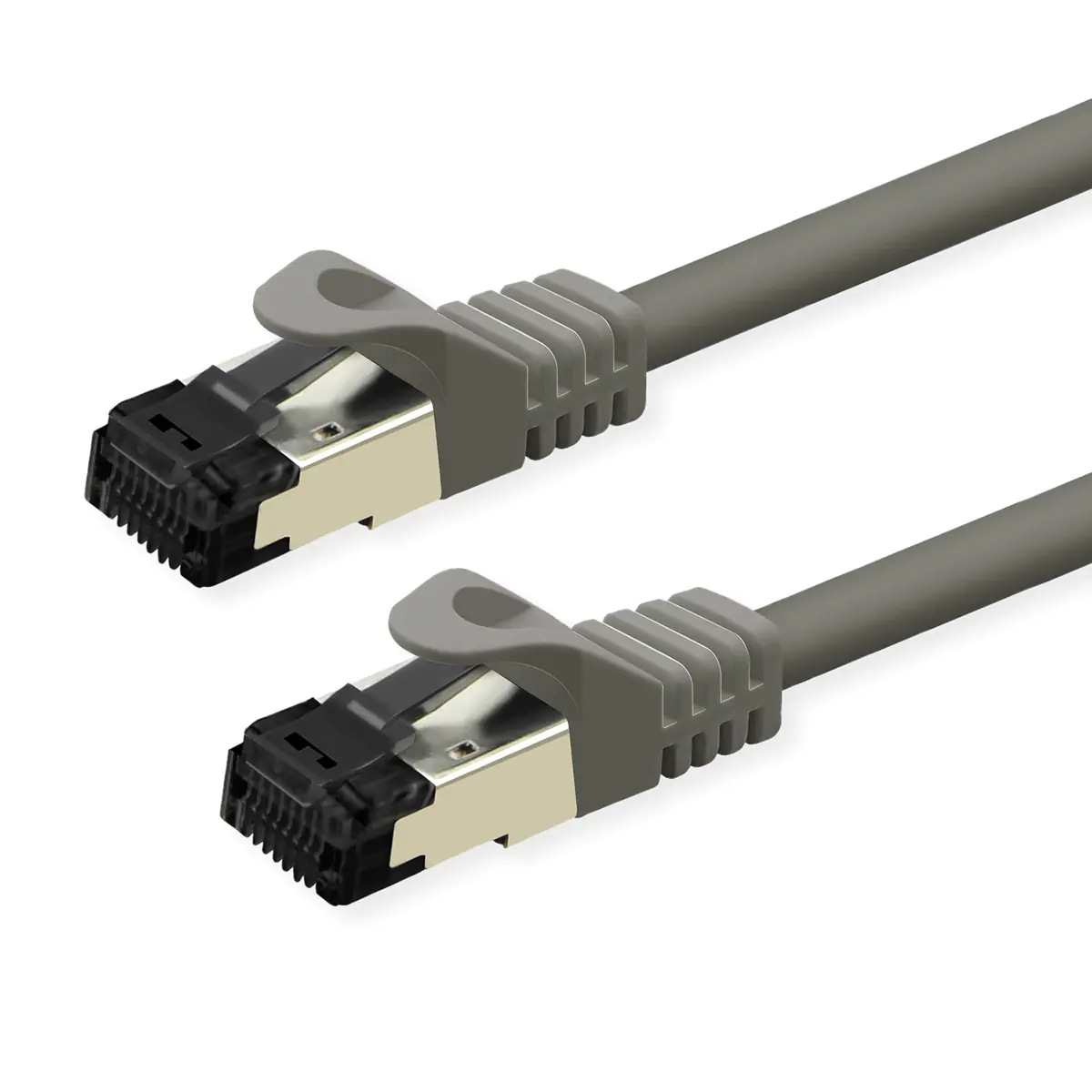 VALUE - Patch-Kabel - RJ-45 (M) zu RJ-45 (M) - 2 m - 6.2 mm - S/FTP - CAT 8.1 - IEEE 802.3an/IEEE 802.3bq - ohne Haken, halogenfrei, verseilt - Grau VALUE - Patch-Kabel - RJ-45 (M) zu RJ-45 (M) - 2 m - 6.2 mm - S/FTP - CAT 8.1 - IEEE 802.3an/IEEE 802.3bq - ohne Haken, halogenfrei, verseilt - Grau