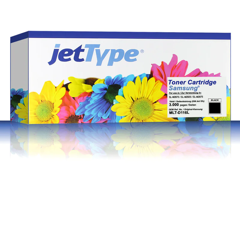 jetType Toner kompatibel zu Samsung MLT-D116L/ELS MLT-D116L HC schwarz 3.000 Seiten Große Füllmen