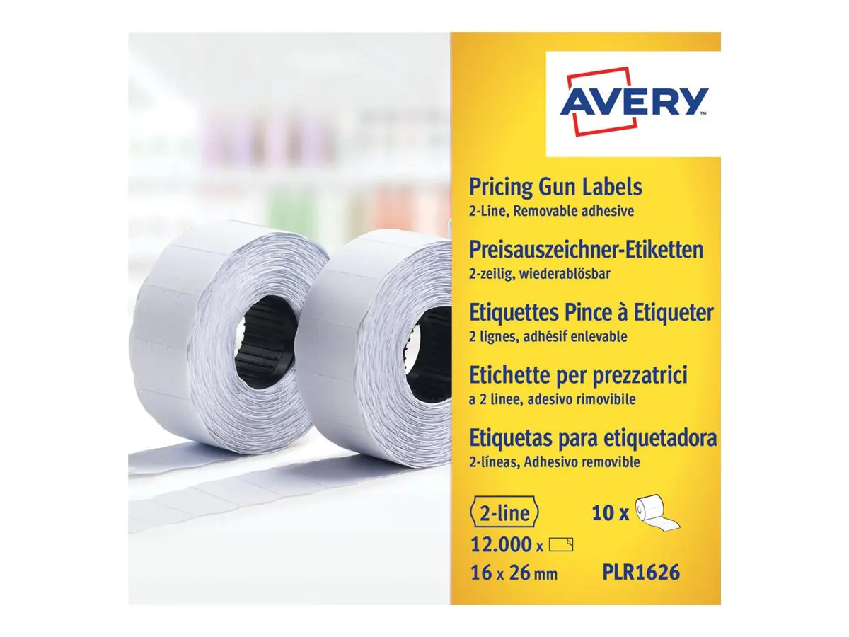 Avery Zweckform Avery PLR1626 - Papier - entfernbarer Klebstoff - weiß - 26 x 16 mm 12000 Etikett(en) (10 Rolle(n)