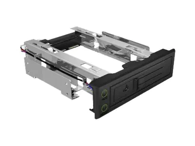 ICY BOX IB-166SSK-B - Mobiles Speicher-Rack - 3.5" (8.9 cm) - Schwarz