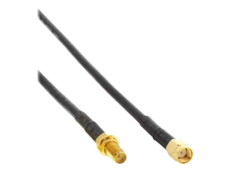 InLine - Antennenkabel - R-SMA (S) zu R-SMA (W) - 0.3 m - doppelt abgeschirmtes Koaxialkabel - RG-58