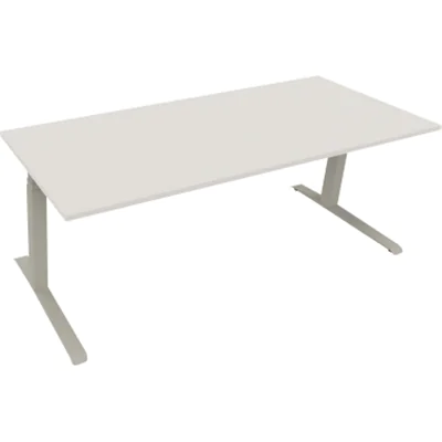 Sitz-/Stehtisch Kufe Doppels. Quad. B2000xT800xH645-1275 si/Weiß Sitz-/Stehtisch Kufe Doppels. Quad. B2000xT800xH645-1275 si/Weiß