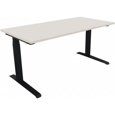 Schreibtisch Kufe Einzels. Quadrat B1600xT800xH650-850 an/Weiß Schreibtisch Kufe Einzels. Quadrat B1600xT800xH650-850 an/Weiß