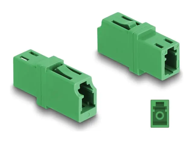 Delock - Netzwerkkoppler - LC/APC Einzelmodus (W) zu LC/APC Einzelmodus (W) - Glasfaser - Simplex - grün Delock - Netzwerkkoppler - LC/APC Einzelmodus (W) zu LC/APC Einzelmodus (W) - Glasfaser - Simplex - grün