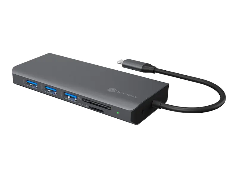 ICY BOX IB-DK4070-CPD - Dockingstation - USB-C - VGA, 2 x HDMI - 1GbE