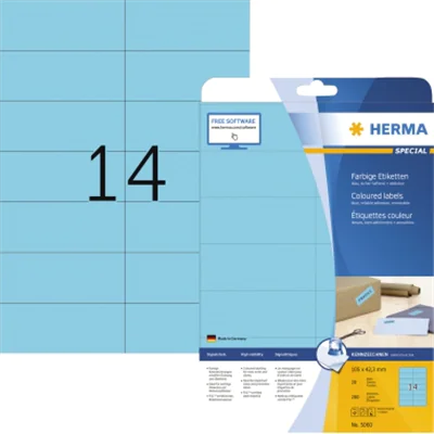 HERMA Etikett SPECIAL 5060 105x42,3mm blau 280 St./Pack.