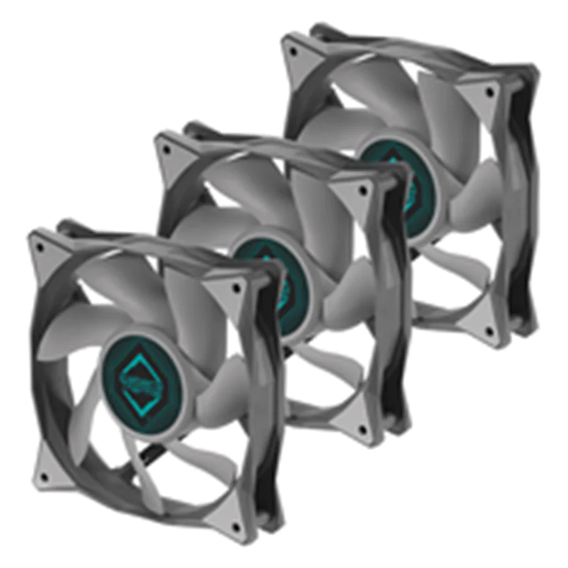 Iceberg Thermal IceGale - Gehäuselüfter - 120 mm - Grau (Packung mit 3) ICEGALE12-B3A