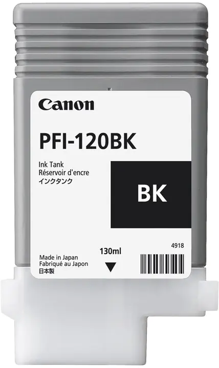 Canon PFI-120 BK - 130 ml - Schwarz - original - Tintenbehälter - für imagePROGRAF GP-200, GP-300, TM-200, TM-205, TM-300, TM-305 Canon PFI-120 BK - 130 ml - Schwarz - original - Tintenbehälter - für imagePROGRAF GP-200, GP-300, TM-200, TM-205, TM-300, TM-305