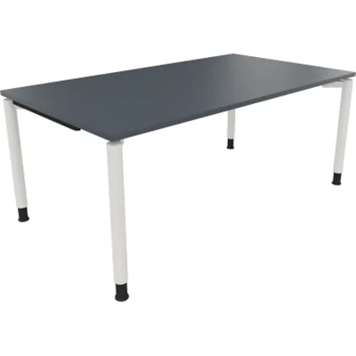 Schreibtisch Vierfuß Rundrohr B1800xT1000xH680-820 ws/Lavagrau Schreibtisch Vierfuß Rundrohr B1800xT1000xH680-820 ws/Lavagrau