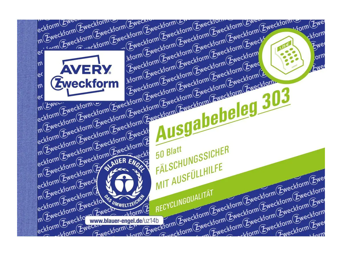 Avery Zweckform Ausgabenbeleg - 50 Blatt - A6 (105 x 148 mm) 303