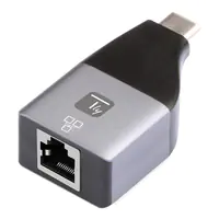 Techly IADAP USBC-ETGIGA, Kabelgebunden, USB Typ-C, Ethernet, 1000 Mbit/s, Schwarz, Silber IADAP-USBC-ETGIGA